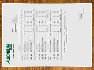 加拿大亚岗昆学院成绩单