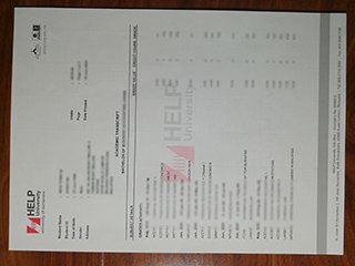 HELP University transcript