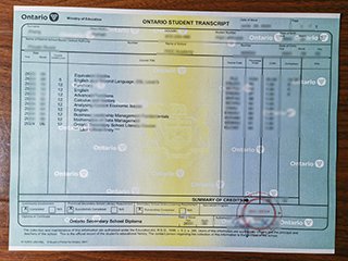 安大略高中学成绩单