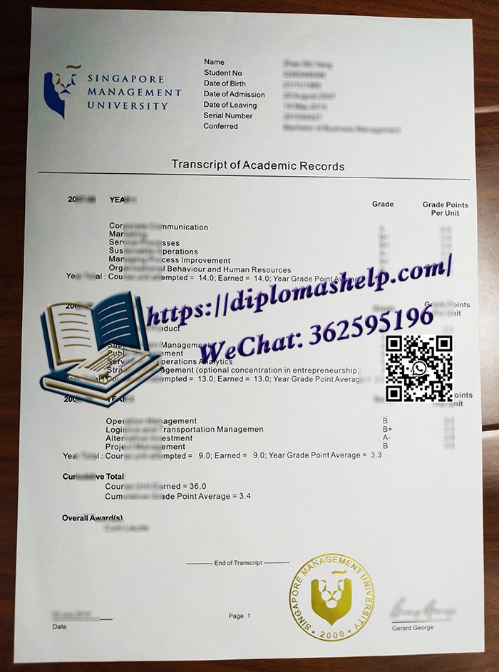 新加坡管理大学成绩单