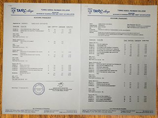 TAR College transcript