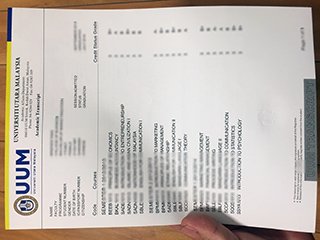 马来西亚北方大学成绩单