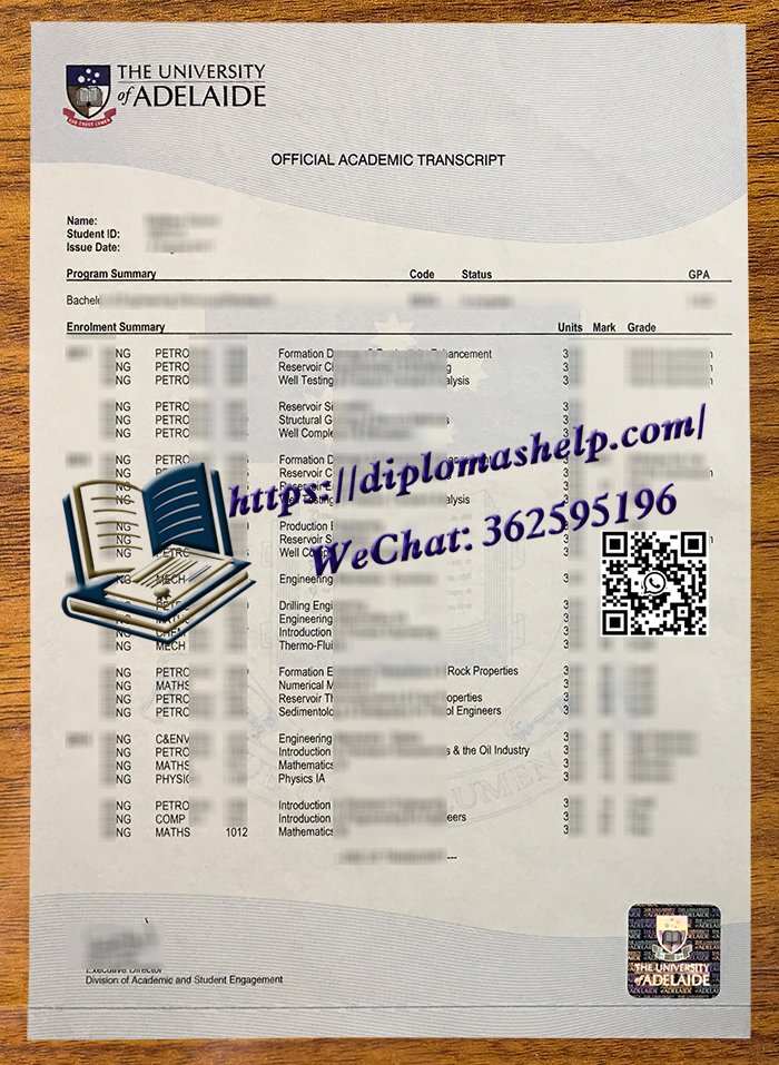 阿德莱德大学成绩单