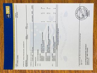 Australian National University transcript