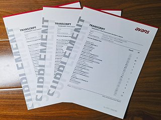 Avans Hogeschool transcript