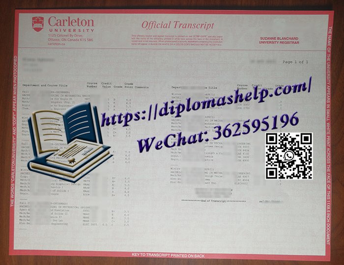 卡尔顿大学成绩单