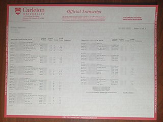 Carleton University transcript