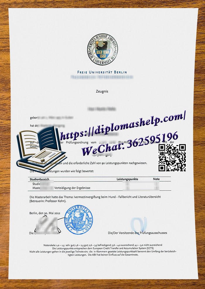 柏林自由大学成绩单