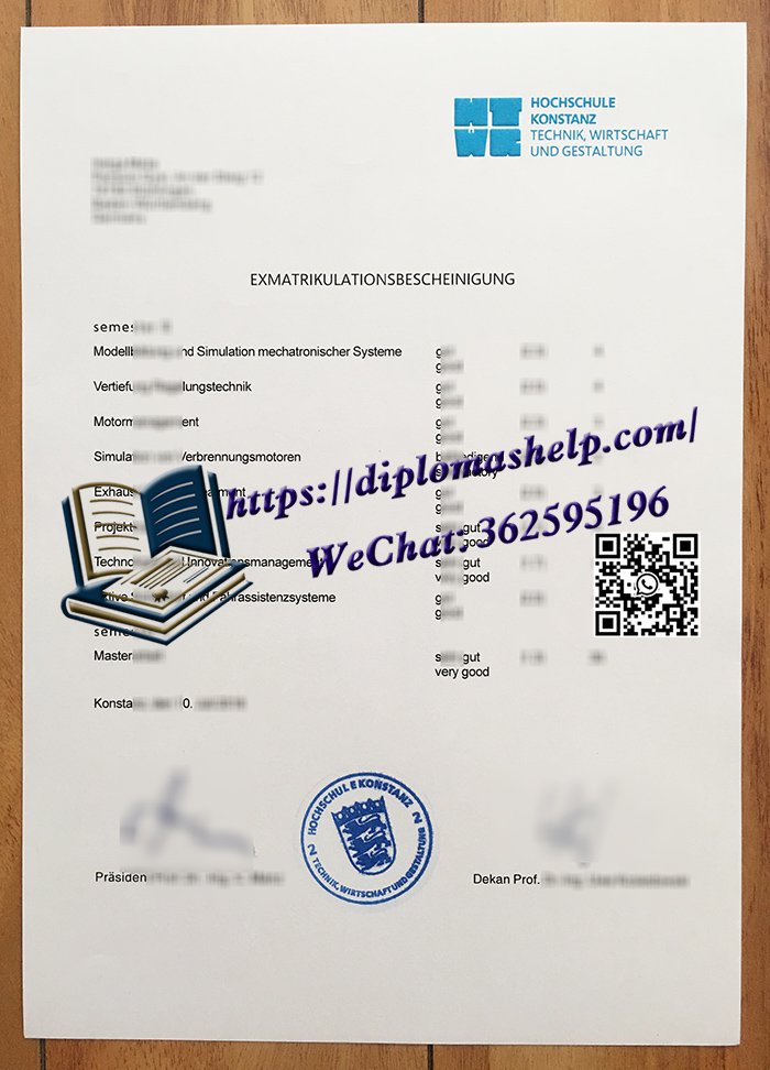 康斯坦茨应用科学大学成绩单