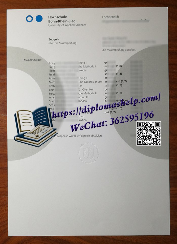波恩-莱茵-锡格应用技术大学成绩单