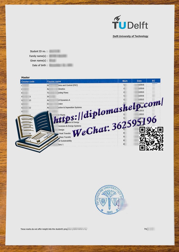 代尔夫特理工大学成绩单
