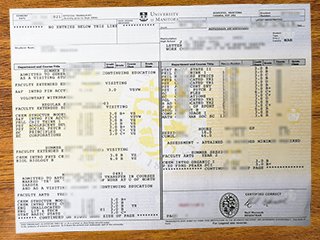 University of Manitoba transcript