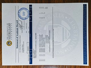 University of Notre Dame Australia transcript