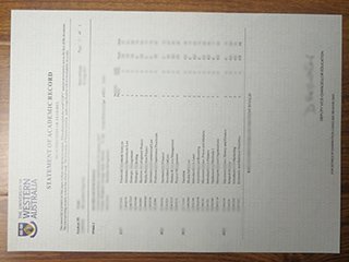 University of Western Australia transcript