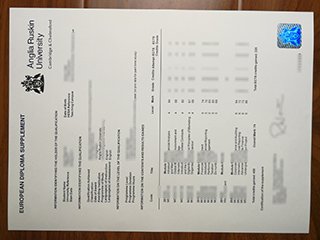 Anglia Ruskin University transcript