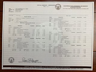 美国加州州立大学圣马科斯分校成绩单