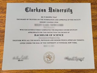 克拉克森大学毕业证书