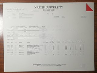 爱丁堡纳皮尔大学官方成绩单