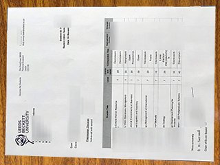 英国利兹贝克特大学成绩单
