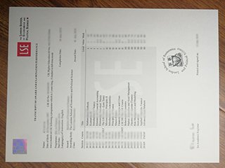 英国伦敦政经学院成绩单