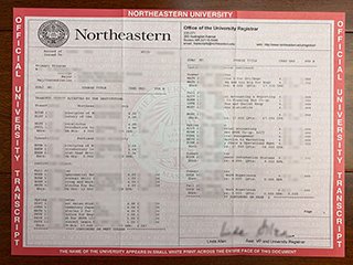 美国东北大学成绩单