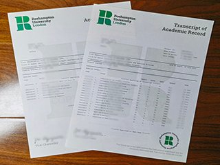 英国罗汉普顿大学成绩单