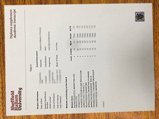 英国谢菲尔德哈勒姆大学成绩单
