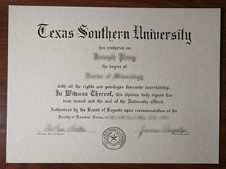 德克萨斯南方大学毕业证书