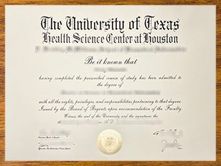 得克萨斯大学休斯顿健康科学中心毕业证书