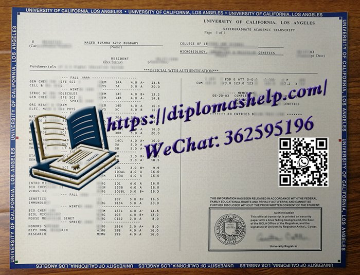 加州大学洛杉矶分校成绩单