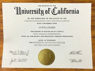 加州大学河滨分校毕业证书