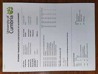 英国坎布里亚大学成绩单