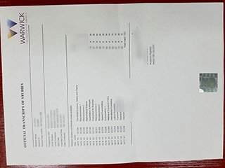 University of Warwick transcript