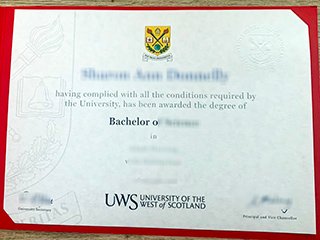 西苏格兰大学毕业证书