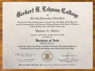 纽约城市大学赫伯特莱曼学院毕业证书