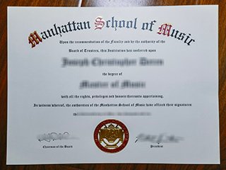 曼哈顿音乐学院毕业证书