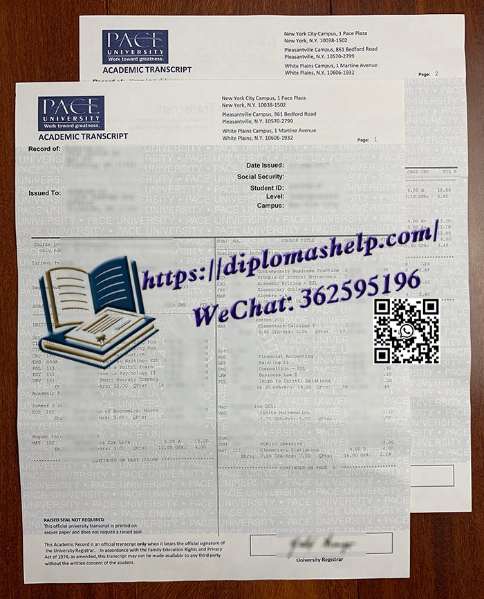 佩斯大学成绩单