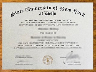纽约州立大学德里学院毕业证书