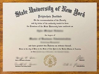 ‌纽约州立大学理工学院毕业证书