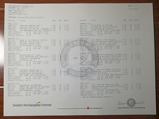 美国南新罕布什尔大学成绩单