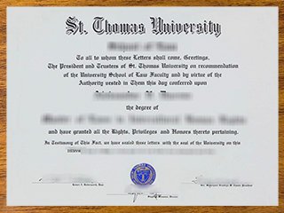 圣托马斯大学毕业证书