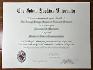 约翰斯·霍普金斯大学毕业证书