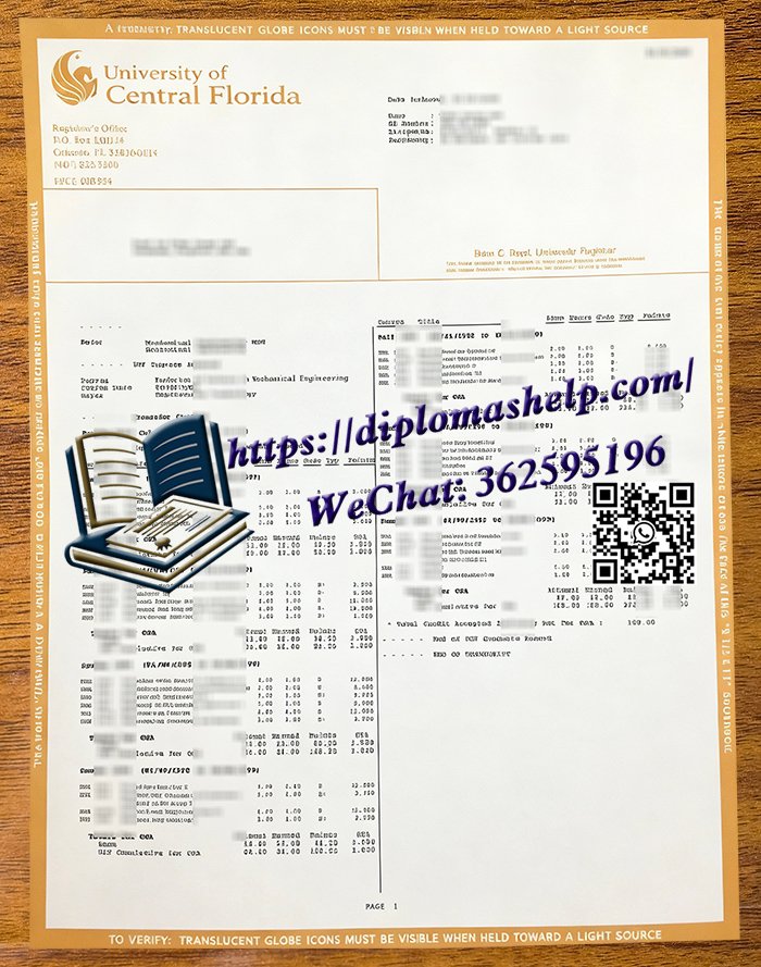 中佛罗里达大学成绩单