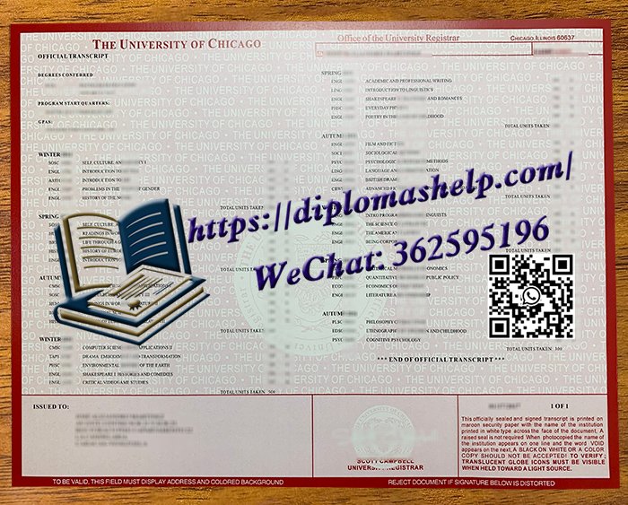 芝加哥大学成绩单