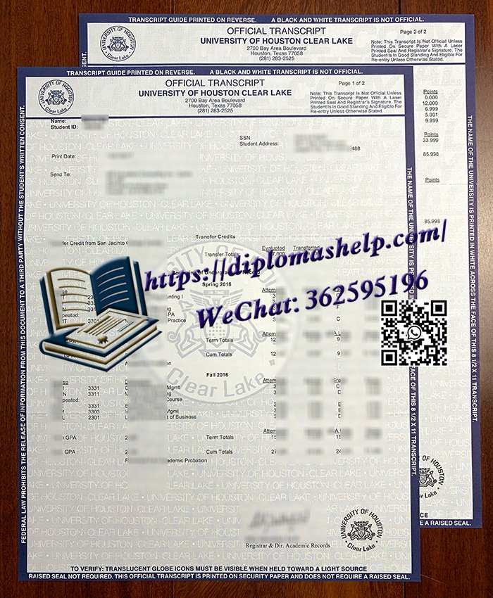 休斯顿大学清湖分校成绩单