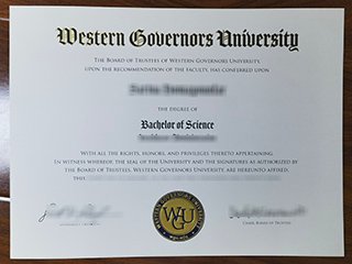 西部州长大学毕业证书